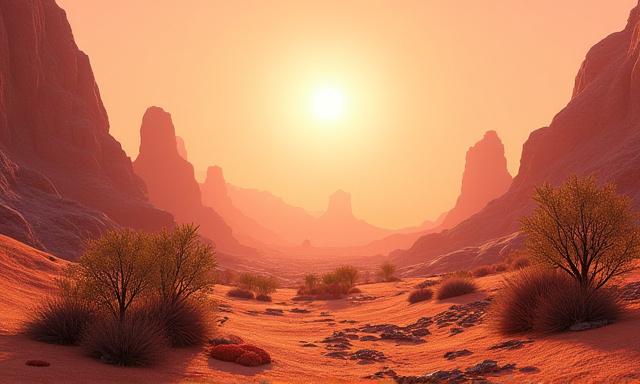 Experiencia de realidad virtual mostrando la exploración de un planeta alienígena